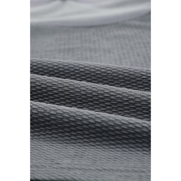 Azura Exchange  Gray Strappy Mesh Splicing Ribbed Tank Top - Picture 11 of 14